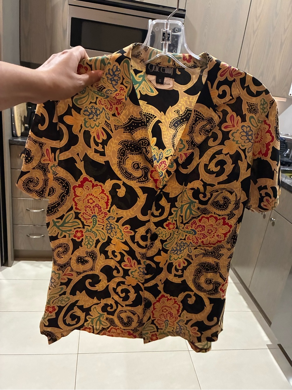 Vintage Short-Sleeve Button-Up Shirt